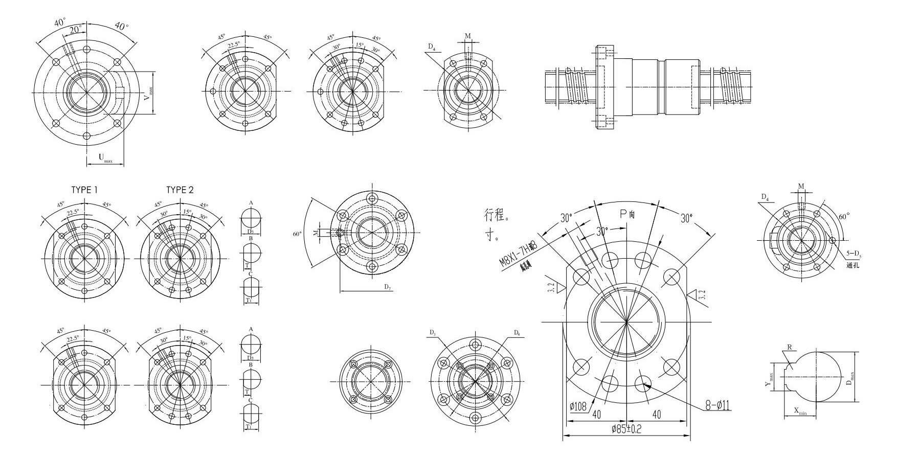 FFZD1604T-3-P5/345X282滾珠絲杠副