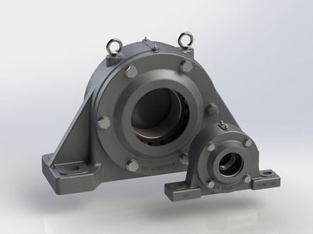 DTIIZ1220皮帶機專用軸承座悶蓋自由端適配軸承型號22240